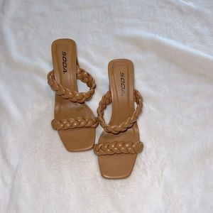 Braided sandal heels